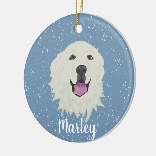 Aangepaste Grote Pyreneeën Keramisch Ornament (Links)