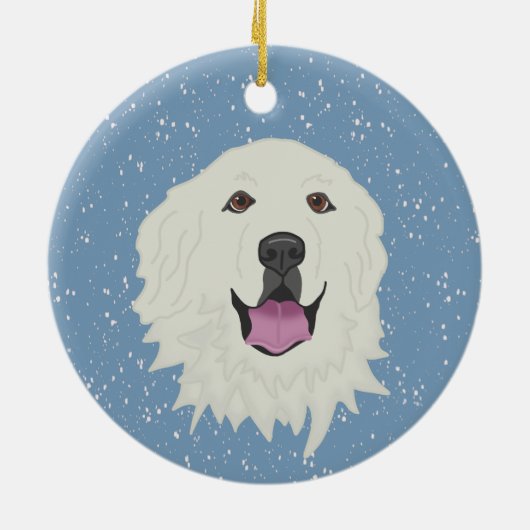 Aangepaste Grote Pyreneeën Keramisch Ornament (Achterkant)