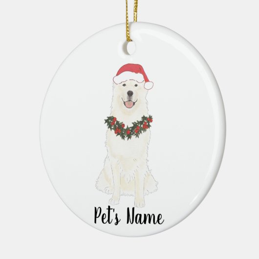 Aangepaste Grote Pyreneeën Keramisch Ornament (Links)