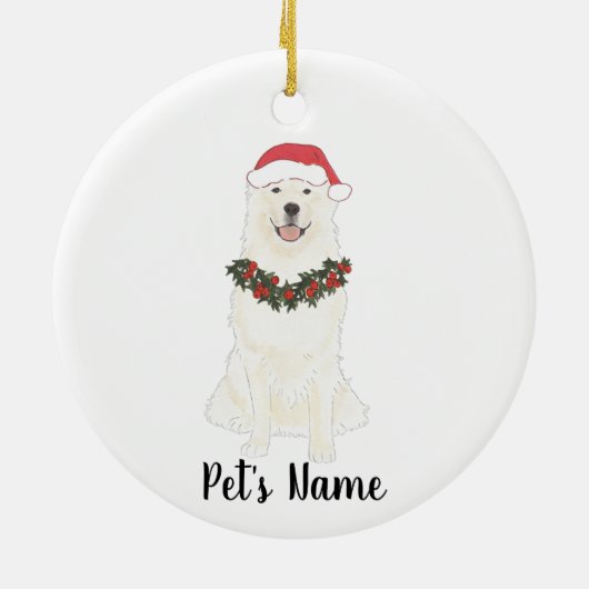 Aangepaste Grote Pyreneeën Keramisch Ornament (Achterkant)