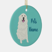 Aangepaste Grote Pyreneeën Keramisch Ornament (Rechts)