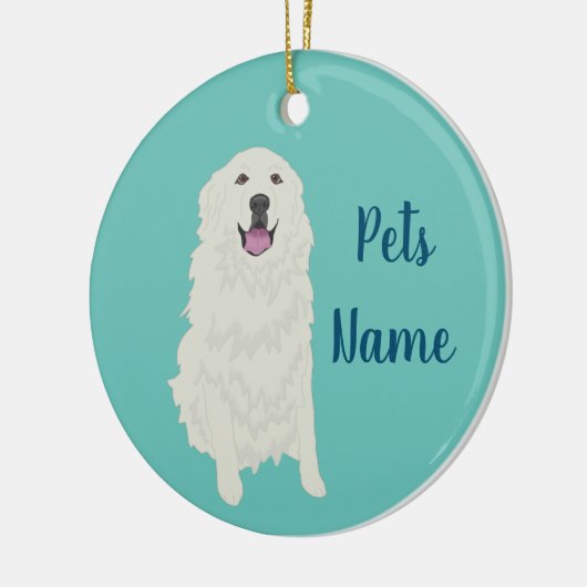 Aangepaste Grote Pyreneeën Keramisch Ornament (Links)