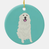 Aangepaste Grote Pyreneeën Keramisch Ornament (Achterkant)