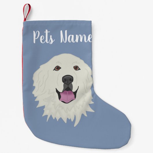 Aangepaste Grote Pyreneeën Kleine Kerstsok (Voorkant)