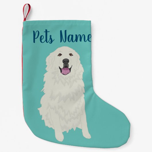 Aangepaste Grote Pyreneeën Kleine Kerstsok (Voorkant)