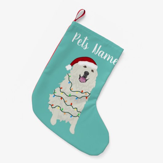 Aangepaste Grote Pyreneeën Kleine Kerstsok (Voorkant (Hangend))