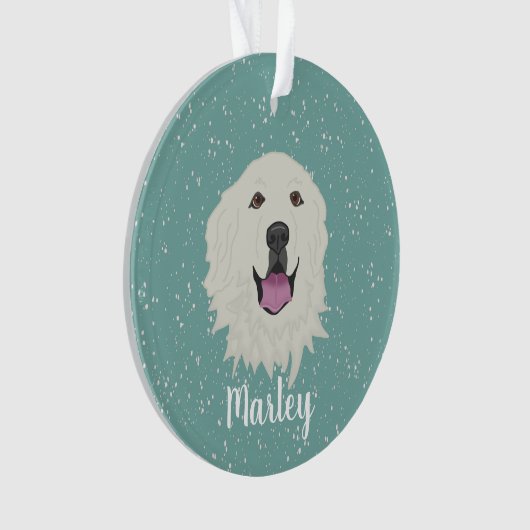 Aangepaste Grote Pyreneeën Ornament (voorkant)