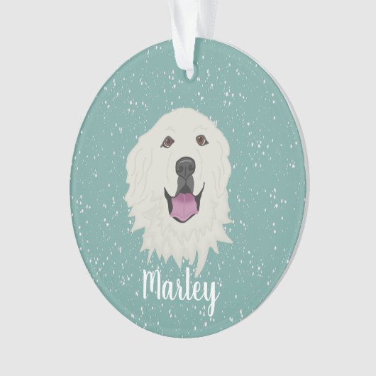 Aangepaste Grote Pyreneeën Ornament (voorkant)