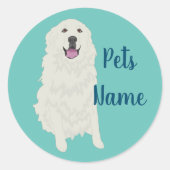 Aangepaste Grote Pyreneeën Ronde Sticker (Voorkant)