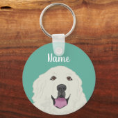 Aangepaste Grote Pyreneeën Sleutelhanger (Voorkant)