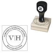 Aangepaste grote ronde logo draagtassen & pizza rubberstempel (Gestempeld)