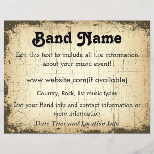Aangepaste Grunge Band Flyer (Voorkant)