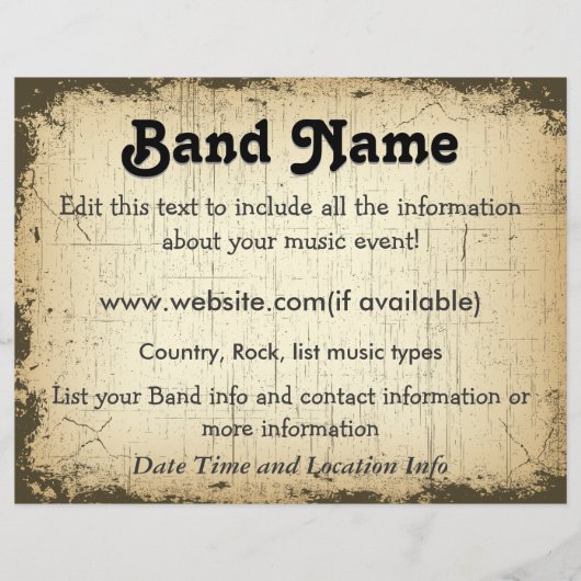 Aangepaste Grunge Band Flyer (Voorkant)