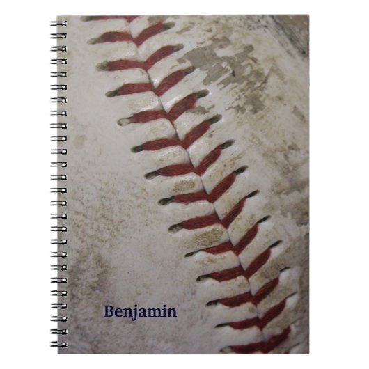 Aangepaste Grungy Dirty Baseball Spiral-laptop Notitieboek (Voorkant)