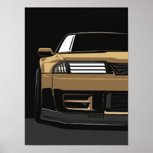 Aangepaste GTR R32 voorkant kunst Poster
