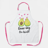 Aangepaste Guac-ing Onze Wereld: Romantische Avoca Schort (Voorkant)