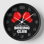 Aangepaste gym wandklok met rode bokshandschoenen  (Voorkant)