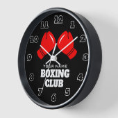 Aangepaste gym wandklok met rode bokshandschoenen  (Hoek)