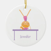 Aangepaste gymnastiek balans kinder versiering keramisch ornament (Voorkant)