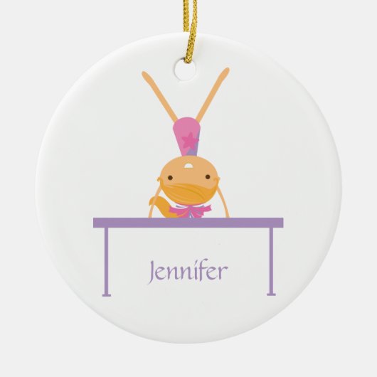 Aangepaste gymnastiek balans kinder versiering keramisch ornament (Voorkant)