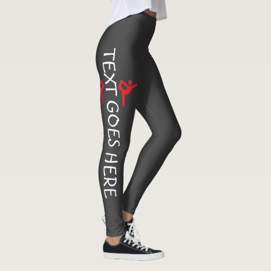 Aangepaste gymnastiek naam ontwerp over grijs leggings (Rechts)