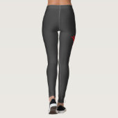 Aangepaste gymnastiek naam ontwerp over grijs leggings (Achterkant)