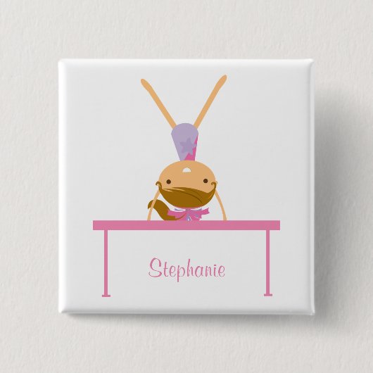 Aangepaste gymnastiekbalans kinder knop vierkante button 5,1 cm (Voorkant)