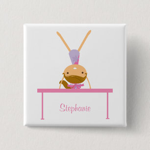 Aangepaste gymnastiekbalans kinder knop vierkante button 5,1 cm