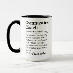 Aangepaste gymnastiekcoach definitie waardering mok