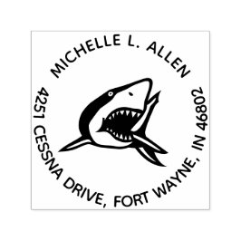 Aangepaste haai ronde retour adres stempel vooraf 