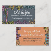 Aangepaste haakjes met gehaakte haken, kleurrijke  visitekaartje (Voorkant / Achterkant)