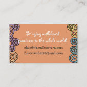 Aangepaste haakjes met gehaakte haken, kleurrijke  visitekaartje (Achterkant)