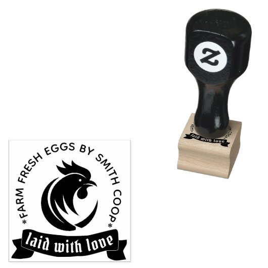 Aangepaste Haan Ei Mini Stempel (Gestempeld)