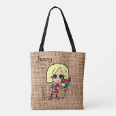 Aangepaste haar Stylist Bag Caricature blonde Tote Bag (Achterkant)
