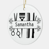 Aangepaste haar stylist schaar Hairdresser Keramisch Ornament (Links)