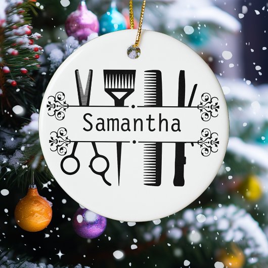 Aangepaste haar stylist schaar Hairdresser Keramisch Ornament