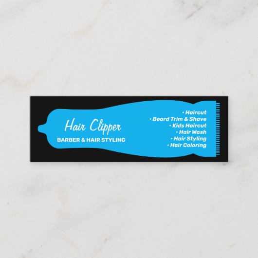 Aangepaste haarclipper voor herenkapper mini visitekaartje (Voorkant)