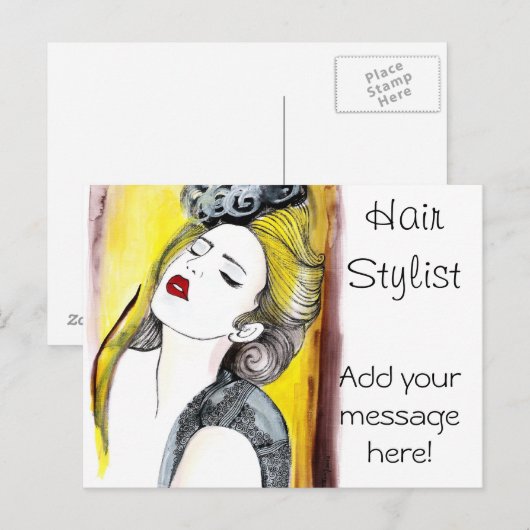 Aangepaste haarlijst briefkaart (Voorkant / Achterkant)