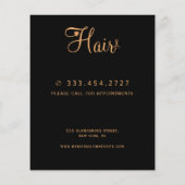 Aangepaste haarsalon logo prijslijst flyer (Achterkant)