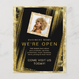 Aangepaste haarzalf op maat - zwart goud flyer