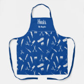 Aangepaste Hair Stylist Navy Apron Schort (Voorkant)