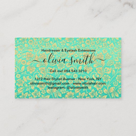 Aangepaste hairdresser- en elastische uitbreidinge visitekaartje (Achterkant)