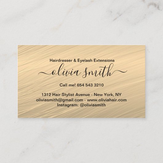 Aangepaste hairdresser- en elastische uitbreidinge visitekaartje (Achterkant)