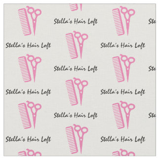 Aangepaste hairdresser roze schaar Comb Fabric Stof