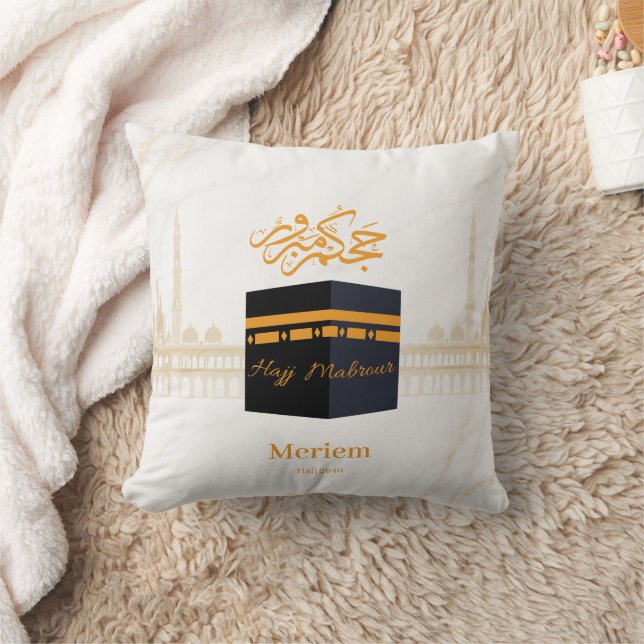 Aangepaste Hajj Mabrour  | Gepersonaliseerde Kaaba Kussen (Deken)