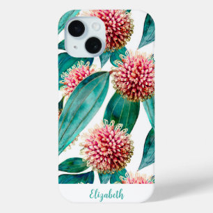 Aangepaste Hakea Laurina Pincushion Bloesems iPhone 15 Case