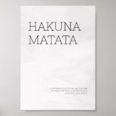 Aangepaste Hakuna Matata Self Love Wall Poster (Voorkant)