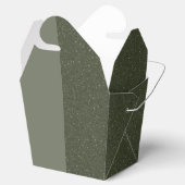 Aangepaste half en half mosgroene cadeauverpakking bedankdoosjes (Geopend)