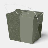 Aangepaste half en half mosgroene cadeauverpakking bedankdoosjes (Achterkant)