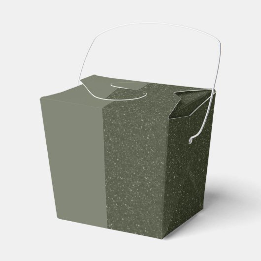 Aangepaste half en half mosgroene cadeauverpakking bedankdoosjes (Voorkant Zijde)